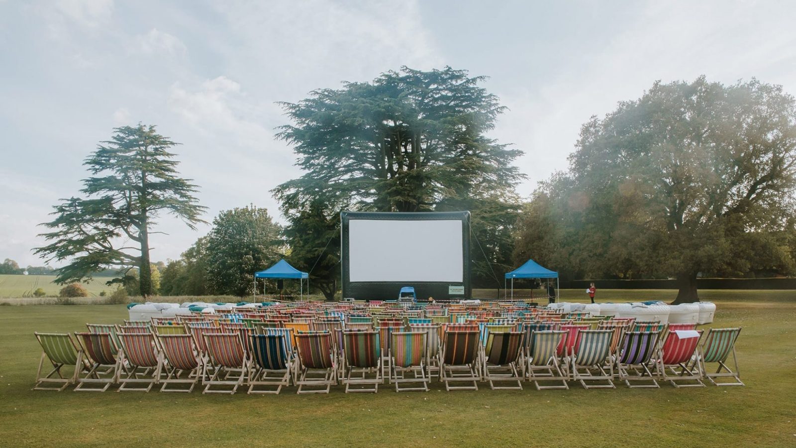 Open-air film screening at MK's Chicheley Hall